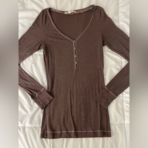 Dark Gray Victoria’s Secret Ribbed Henley